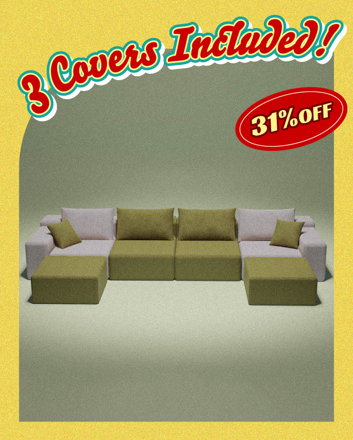 Modu cube - 6-Piece U-shaped sectional