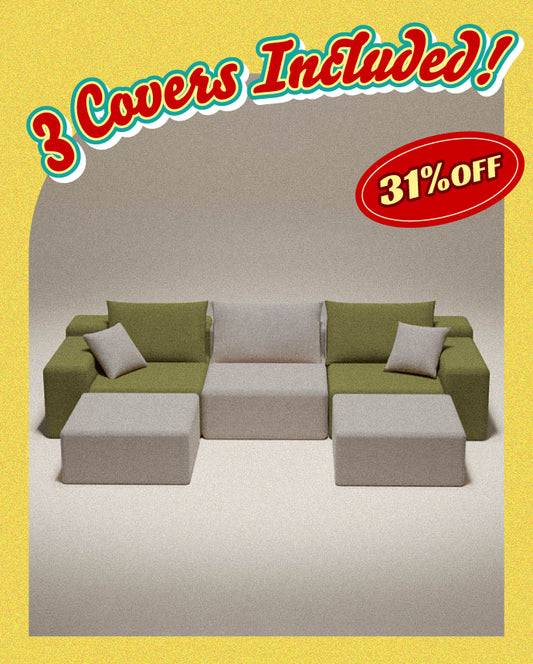 Modu cube - 5-Piece U-shaped sectional