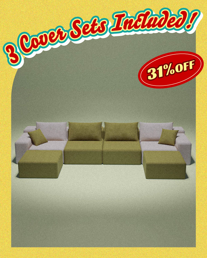 Modu cube - 6-Piece U-shaped sectional