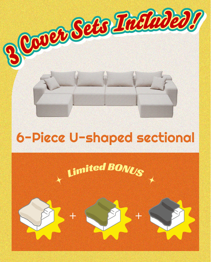 Modu cube - 6-Piece U-shaped sectional
