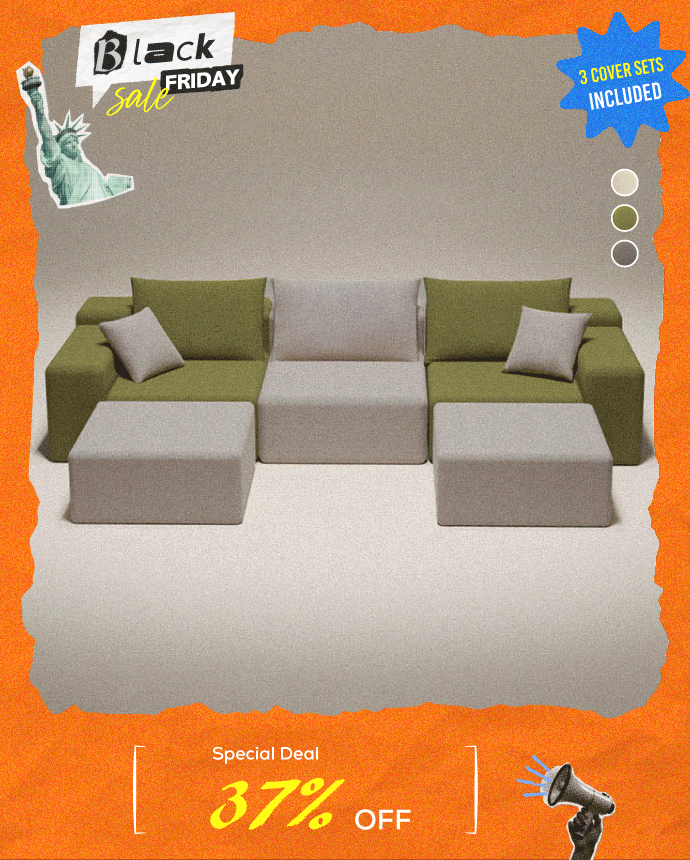 Modu cube - 5-Piece U-shaped sectional