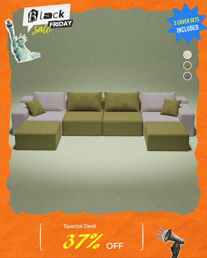 Modu cube - 6-Piece U-shaped sectional