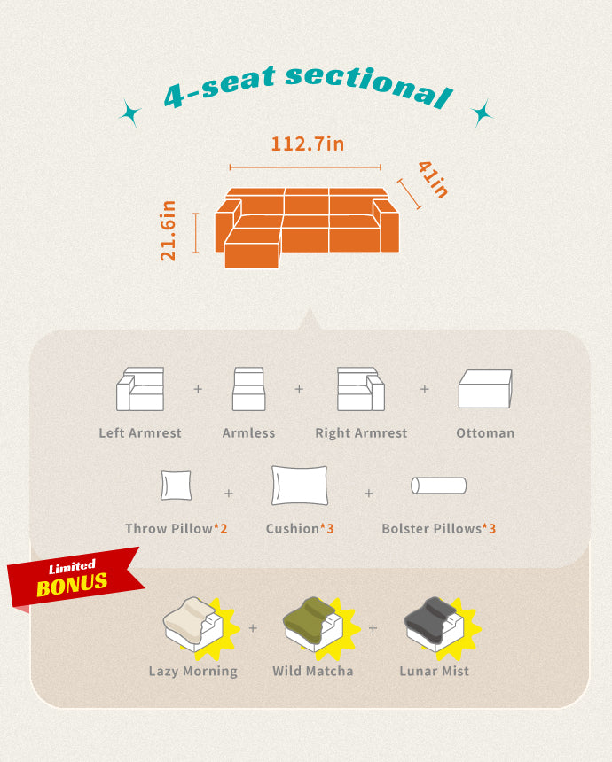 Modu cube - 4-seat sectional