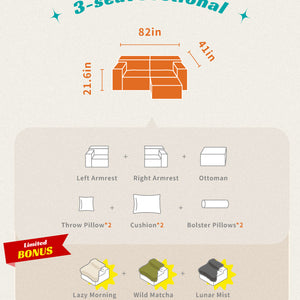 Modu cube - 3-seater sectional